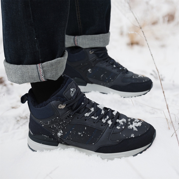 Men's Warm Lined Snow Boots  - DARK BLUE - 1