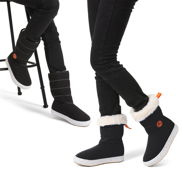 Women's Mid-Calf Water Resistant Winter Boots - BLACK - 6