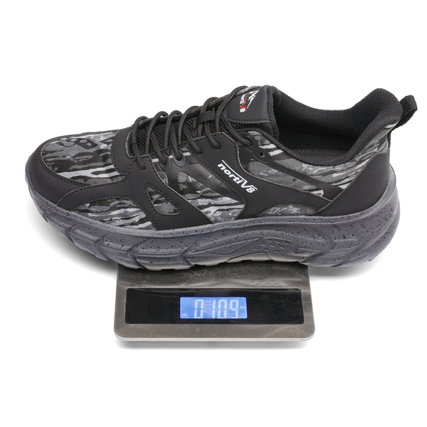 Men's Lightweight Walking Sneakers - BLACK - 1