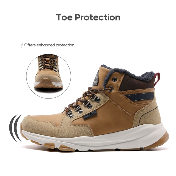 Men's winter shoes Warm lined snow boots  - BROWN - 3