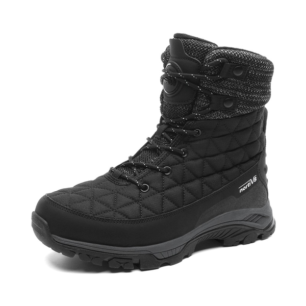 Women's Warm Lined Winter Snow Boots - BLACK -  0