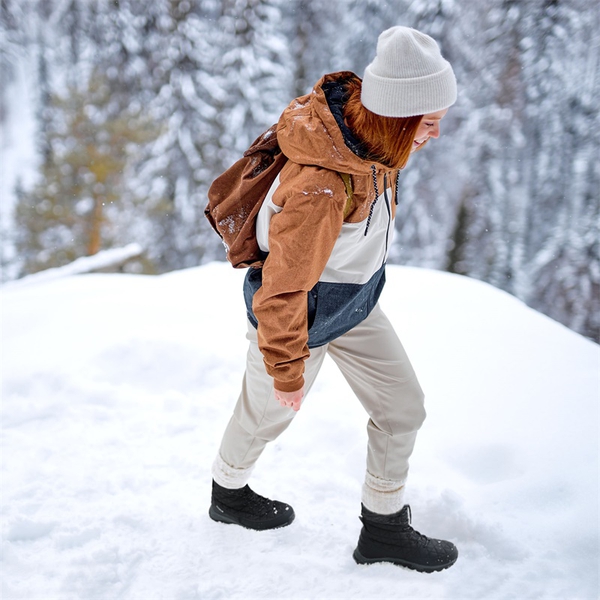 Women's Warm Lined Winter Snow Boots - BLACK - 4