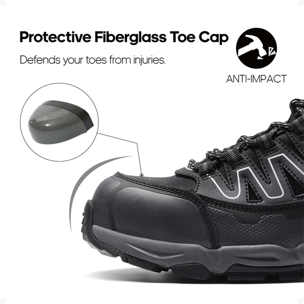Men's Industrial Safety Work Boots - GREY-BLACK - 1
