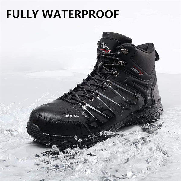 Men's Waterproof Steel-Toe Safety Boots  - BLACK - 3