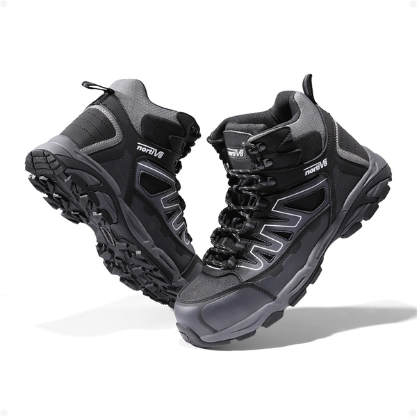 Men's Industrial Safety Work Boots - GREY-BLACK - 4