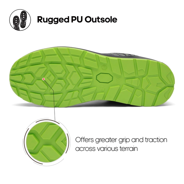 Men's Non-Slip Work Shoes - BLACK-GREEN - 4