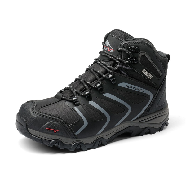 Men's Outdoor Non-Slip Hiking Boots - BLACK-DARK-GREY -  0