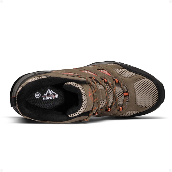 Women's Lightweight Waterproof Hiking Boots - BROWN-ORANGE - 3