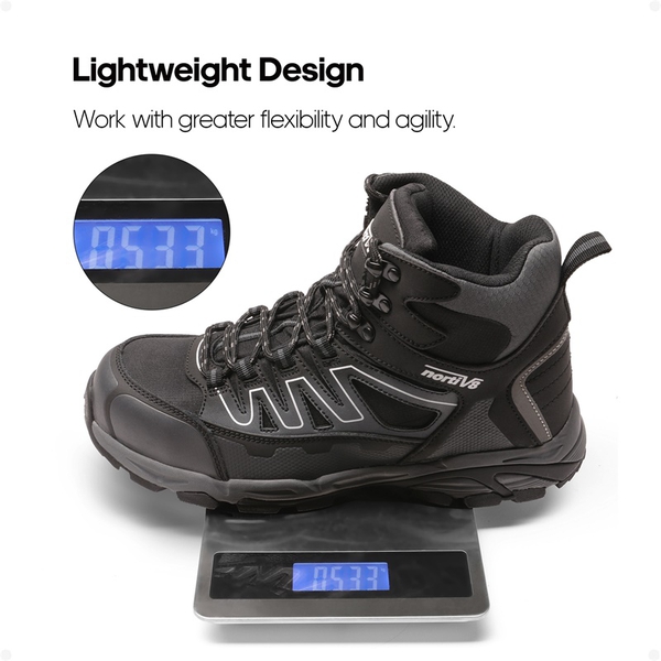 Men's Industrial Safety Work Boots - GREY-BLACK - 3