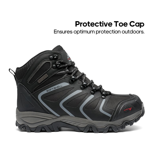 Men's Outdoor Non-Slip Hiking Boots - BLACK-DARK-GREY - 1
