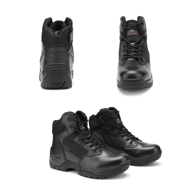 Men's Military Tactical Wide Work Boots【Wide Fit】 - BLACK - 1