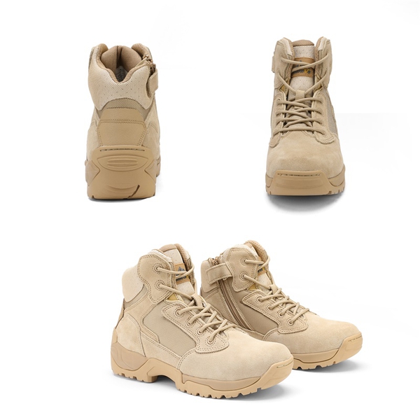 Men's Military Tactical Wide Work Boots【Wide Fit】 - SAND - 1