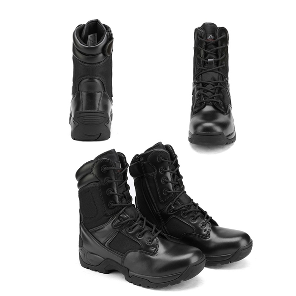 Men's Tactical Combat Work Boots【Wide Fit】 - BLACK - 5