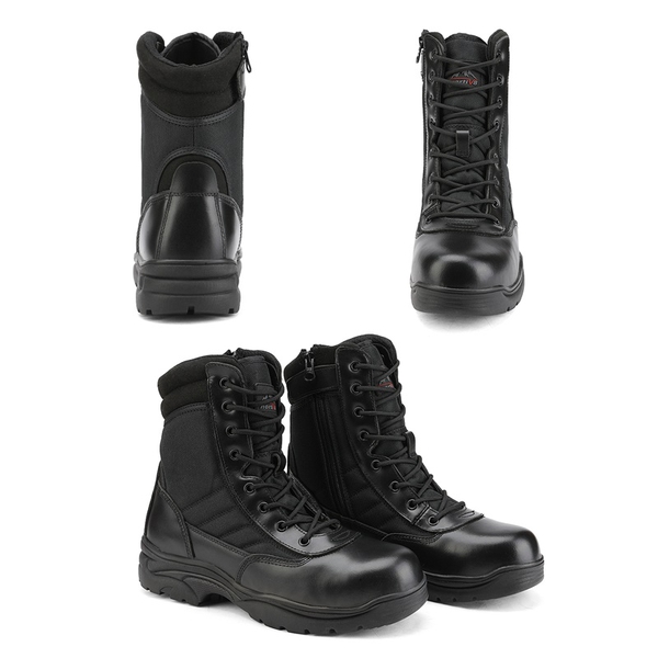 Men's Wide Steel Toe Safety Work Boots【Wide Fit】 - BLACK - 5