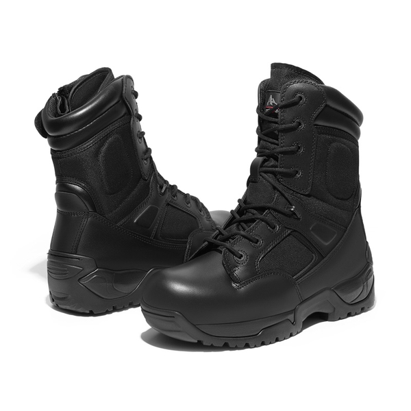Men's Safety Steel Toe Work Boots - BLACK - 4