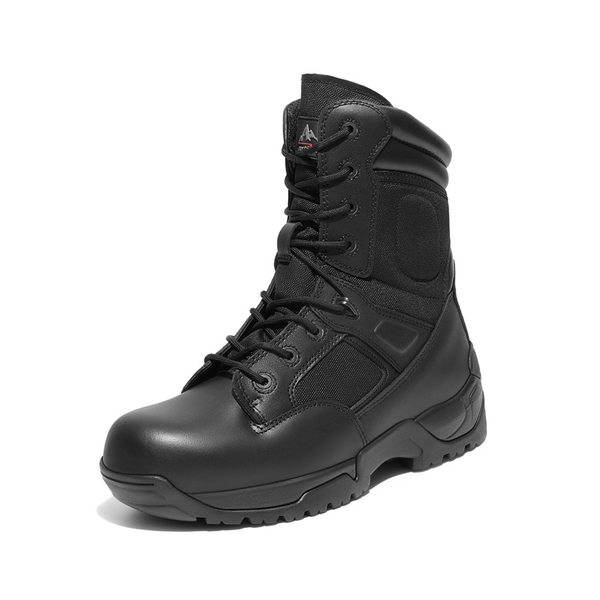 Men's Safety Steel Toe Work Boots - BLACK -  0