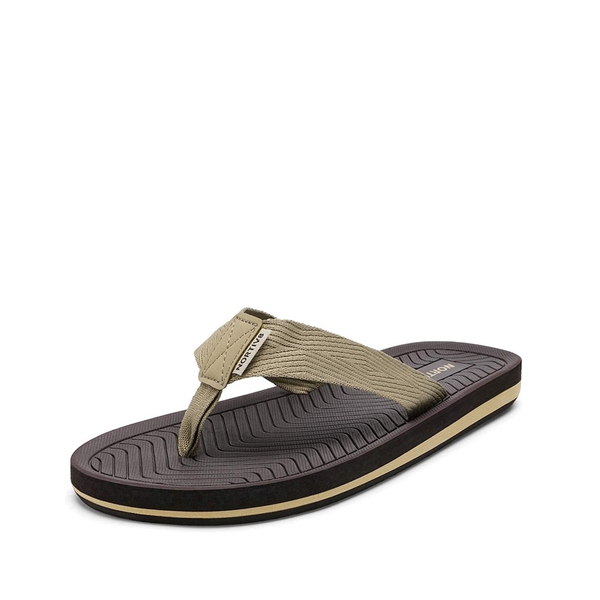 Men's Canvas Flip Flops - BEIGE -  0