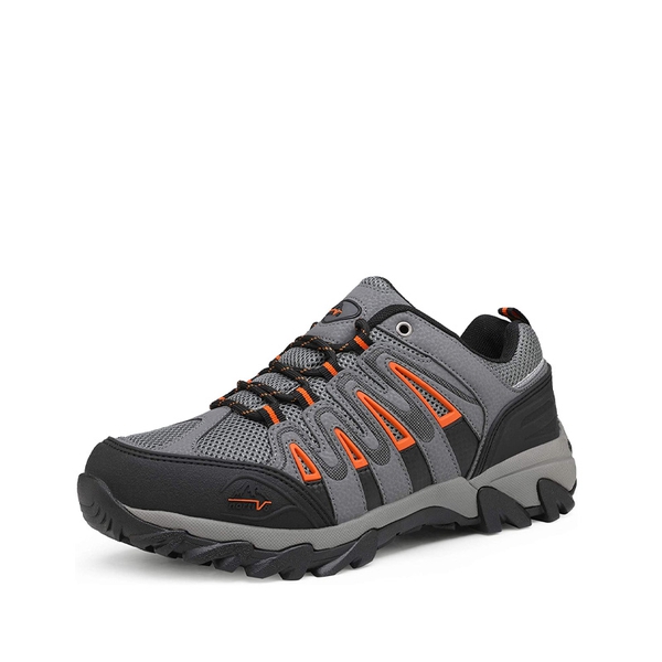 Men's Waterproof Hiking Shoes - BLACK GREY ORANGE -  0