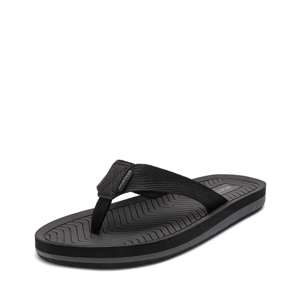 Men's Canvas Flip Flops - BLACK -  0
