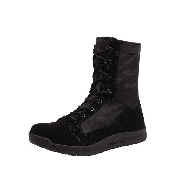 Men's High Top Military Tactical Boots - BLACK SUEDE -  0