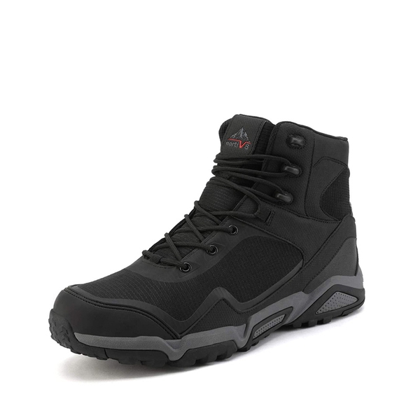 Men's Waterproof Suede Hiking Boots - BLACK -  0