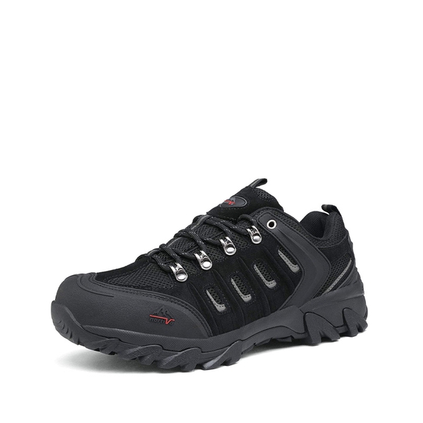 Men's Waterproof Low-Cut Hiking Shoes - BLACK GREY -  0