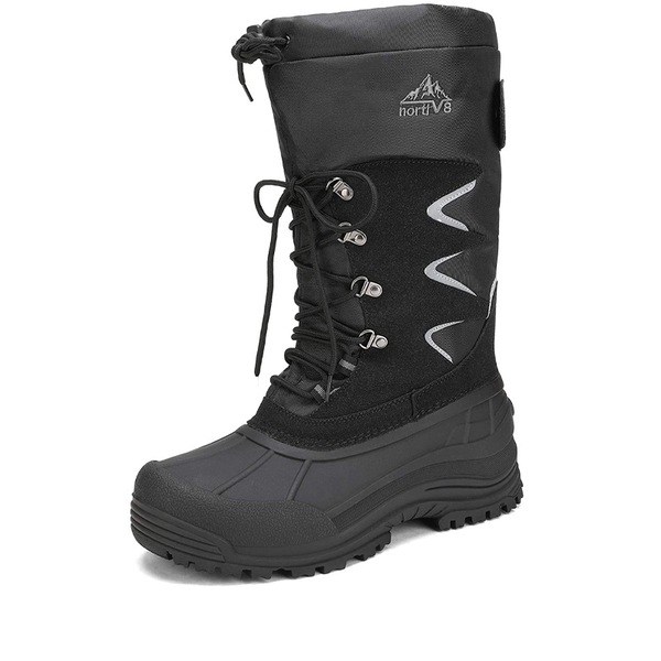 Men's Fur Lined Snow Boots - BLACK -  0
