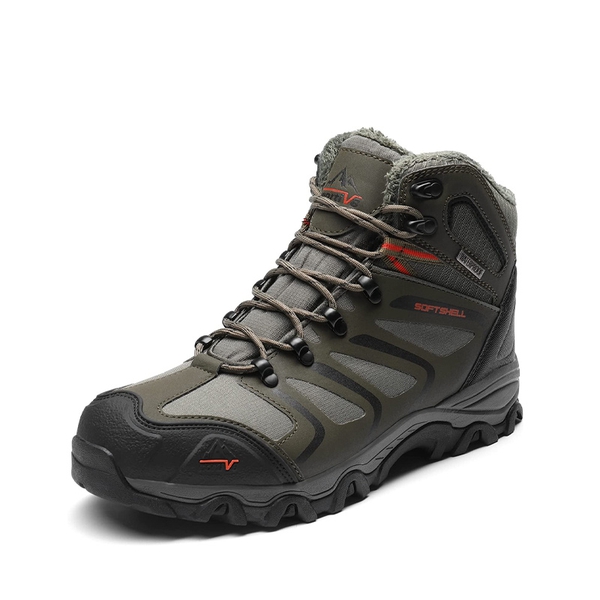 [Armadillo Series] Men's & Women's Warm Waterproof Hiking Boots - OLIVE-BLACK-ORANGE -  0