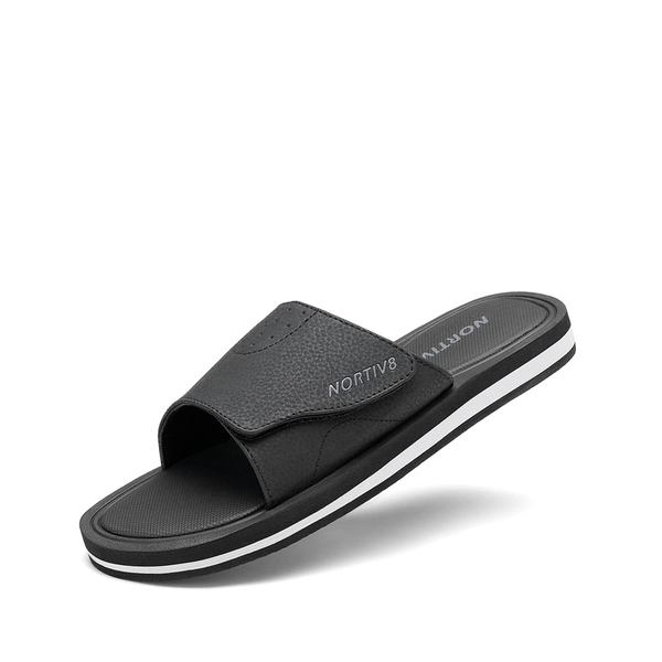 Men's Slide Sandals with Arch Support - BLACK -  0
