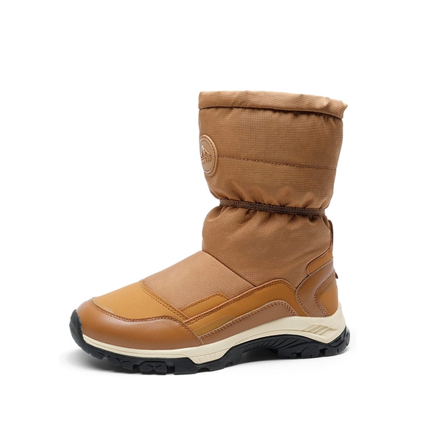 Women's Insulated Fur Slip On Snow Boots - TAN -  0