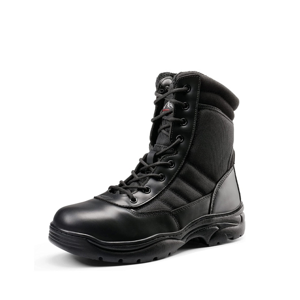 Men's Fleece Tactical Work Boots - BLACK -  0