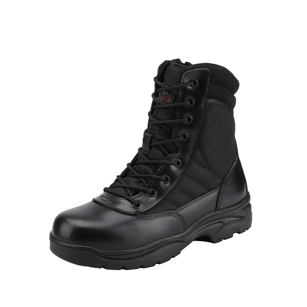 Men's Wide Military Tactical Work Boots【Wide Fit】 - BLACK -  0