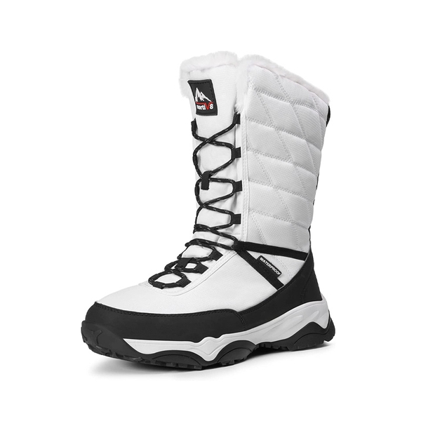 Women's Mid-Calf Waterproof Snow Boots - WHITE -  0