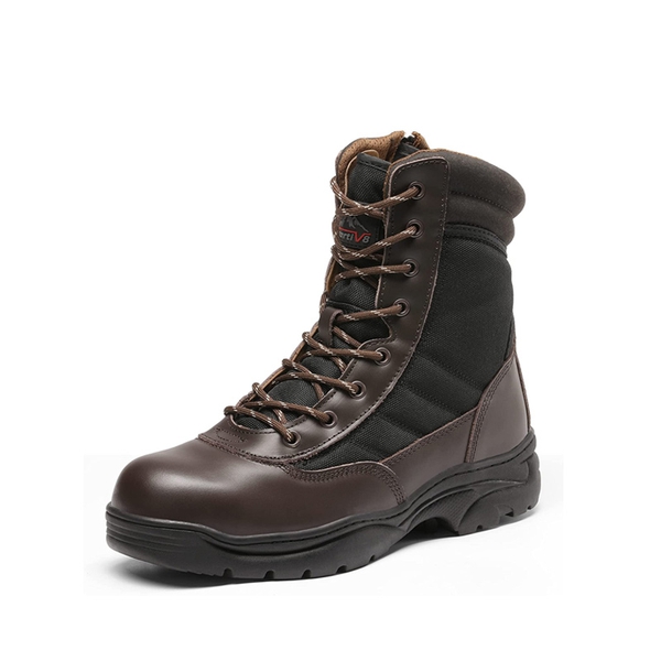Men's Steel Toe Safety Work Boots - DARK BROWN -  0