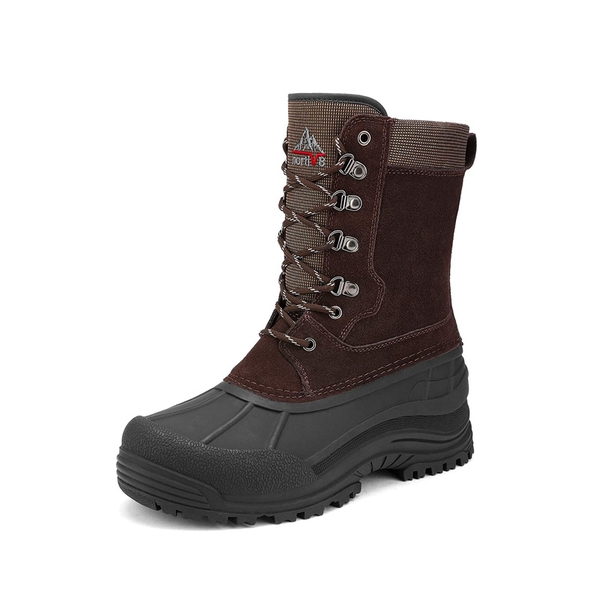 Men's Insulated High-Top Waterproof Snow Boots - BROWN -  0