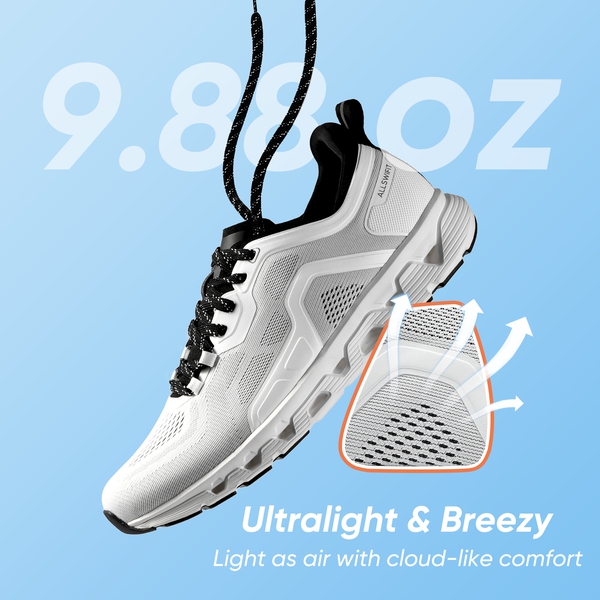 Athletic Walking Shoes - WHITE - 1