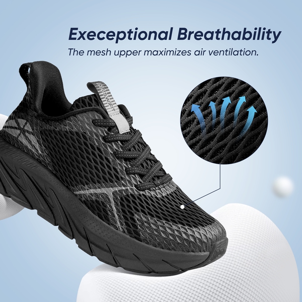 [AllSwifit 1.0] Women's Mesh Lifestyle Sneakers - ALL BLACK - 6