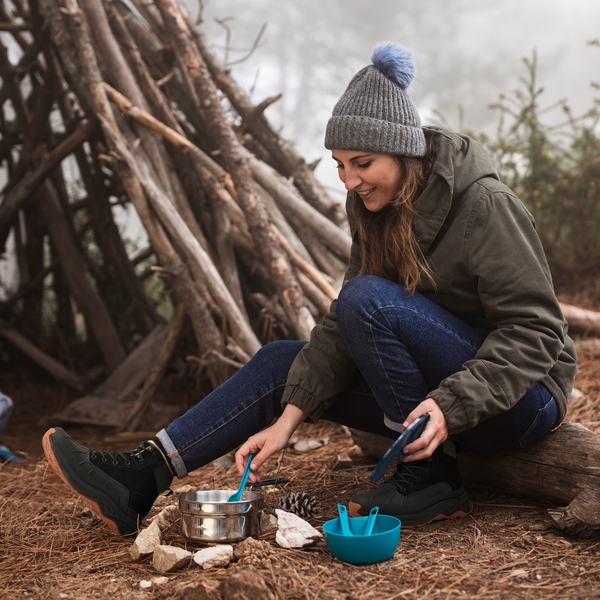 Women's Waterproof Hiking Boots  - BLACK - 8