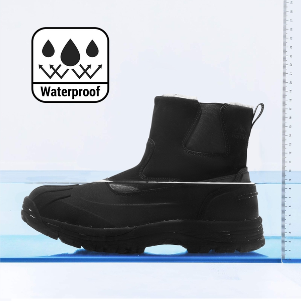 Men's Non-Slip Waterproof Snow Boots - BLACK - 4
