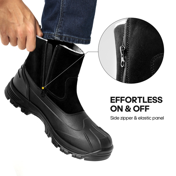 Men's Non-Slip Waterproof Snow Boots - BLACK - 6