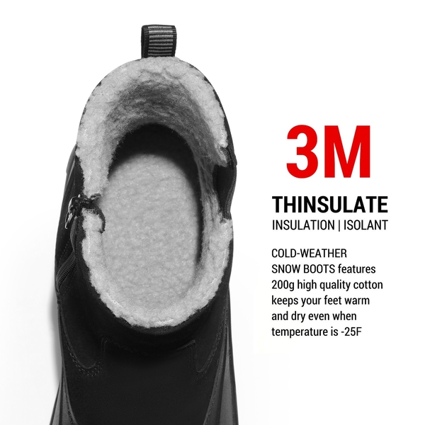 Men's Non-Slip Waterproof Snow Boots - BLACK - 5