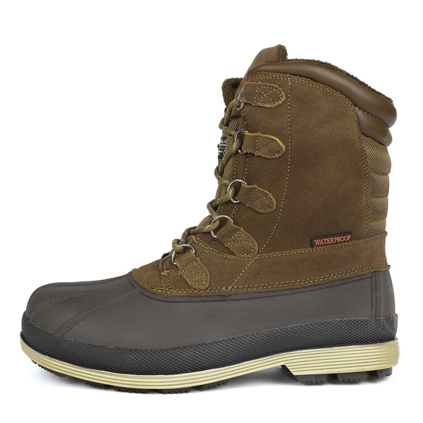 Men's Suede Waterproof Snow Boots【Wide Fit】 - KHAKI-BROWN - 1