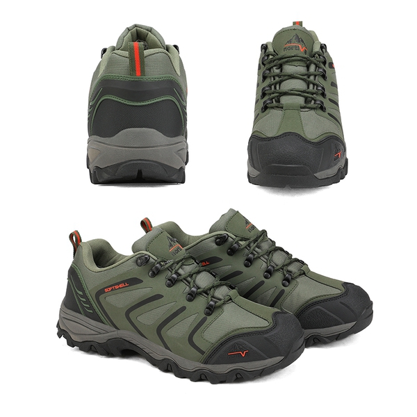 [Armadillo Series] Unisex Wide Toe Waterproof Hiking Shoes【Wide Fit】 - ARMY-GREEN-BLACK-ORANGE - 2