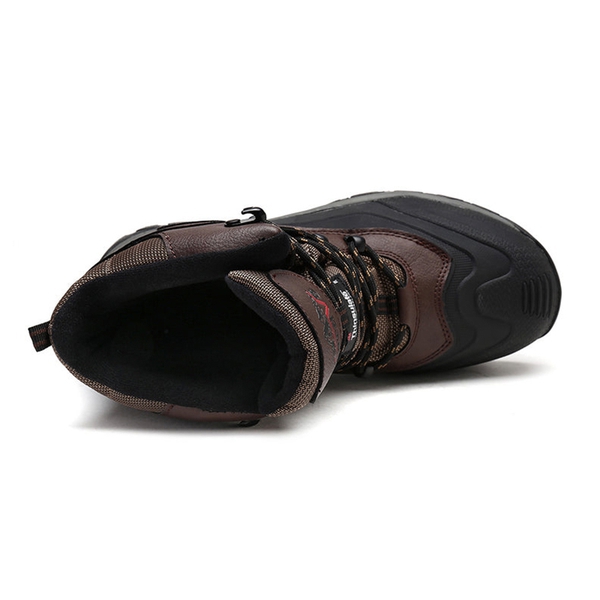 Men's Waterproof Thinsulate Fur Snow Boots【Wide Fit】 - DARK BROWN-BLACK - 1