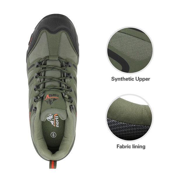[Armadillo Series] Unisex Wide Toe Waterproof Hiking Shoes【Wide Fit】 - ARMY-GREEN-BLACK-ORANGE - 5