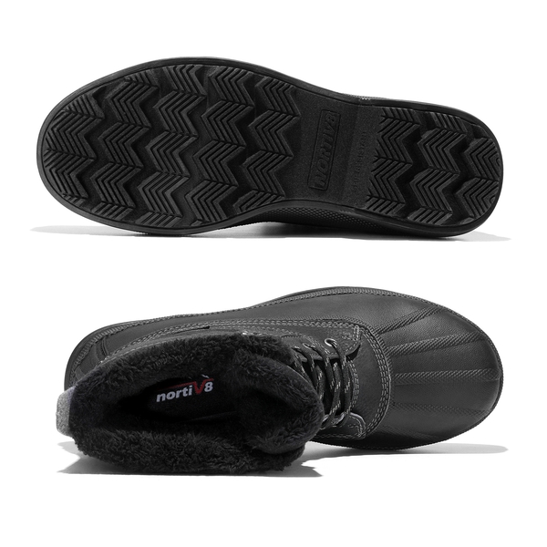 Men's Waterproof Insulated Snow Boots【Wide Fit】 - BLACK - 6