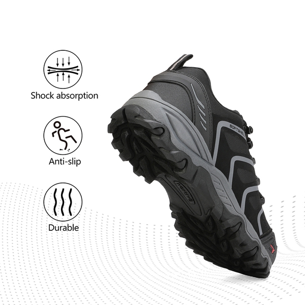 [Armadillo Series] Unisex Wide Toe Waterproof Hiking Shoes【Wide Fit】 - BLACK-DARK-GREY - 1