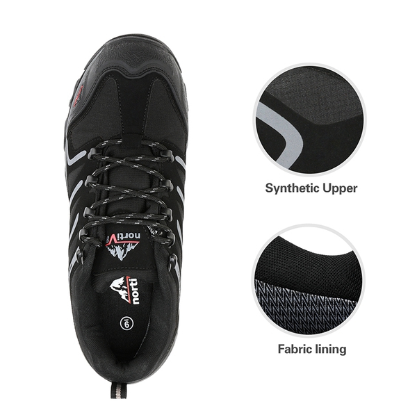 [Armadillo Series] Unisex Wide Toe Waterproof Hiking Shoes【Wide Fit】 - BLACK-DARK-GREY - 5