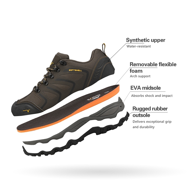 [Armadillo Series] Unisex Wide Toe Waterproof Hiking Shoes【Wide Fit】 - BROWN-BLACK-TAN - 3