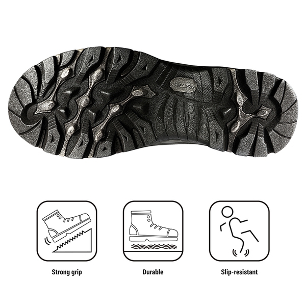 Men's Waterproof Thinsulate Fur Snow Boots【Wide Fit】 - BLACK-GREY - 5